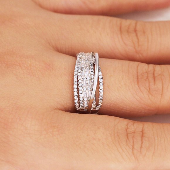 Jewelry - Infinity 925 Silver Cubic Zircon Ring New